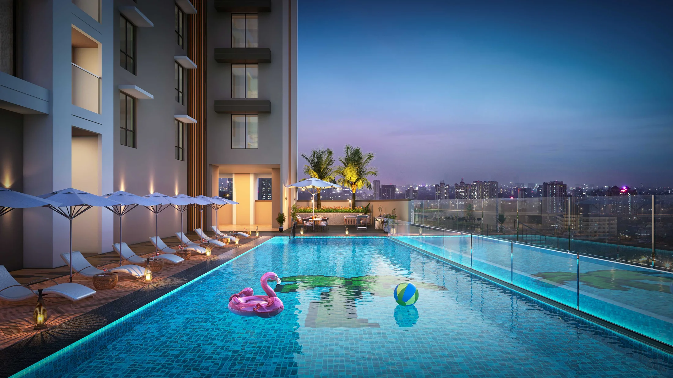 Swimming pool at Neelkanth Palms